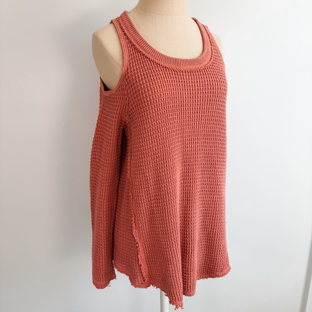 Free People Sunrise Sunset Cold Shoulder Sweater - Picture 2 of 12